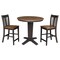 International Concepts 36 in. Solid Wood Round Extension Dining Table with 2 Counter Height Stools in Hickory/Washed Coal K45-36RXT-23B-S102-2 - alternate 1